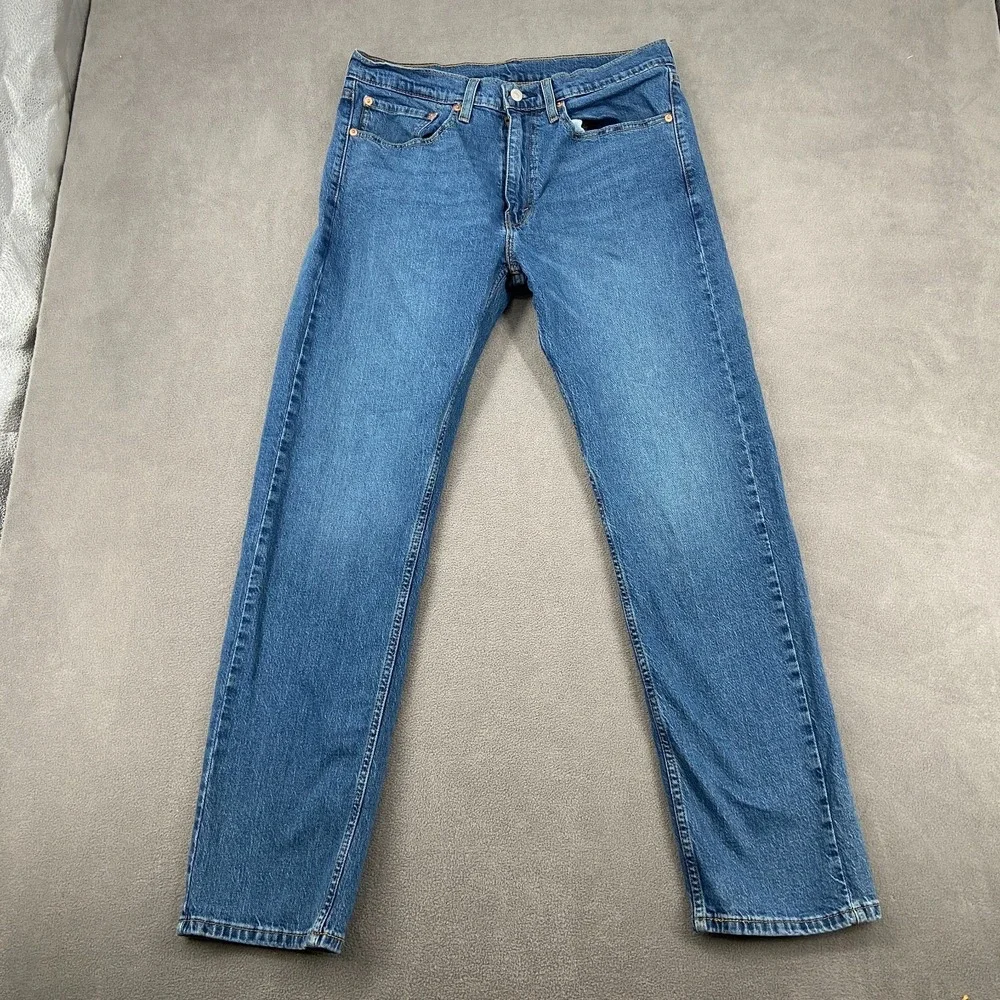 Levi's 505 Regular Fit‎ Jeans Mens 34x32 Blue Denim Casual Mid Rise Straight Leg